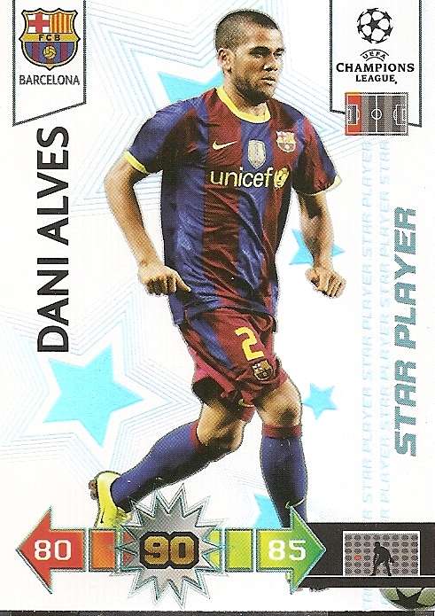 DANI ALVES - PANINI CHAMPIONS LEAGUE 2010/2011 COLLECTION - STAR PLAYER TRADING CARD