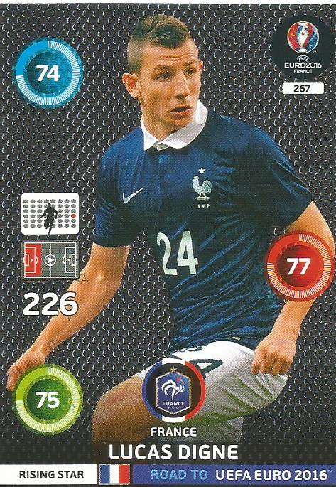 LUCAS DIGNE - PANINI Road to Euro 2016 Collection - FOIL "Rising Star" CARD 267