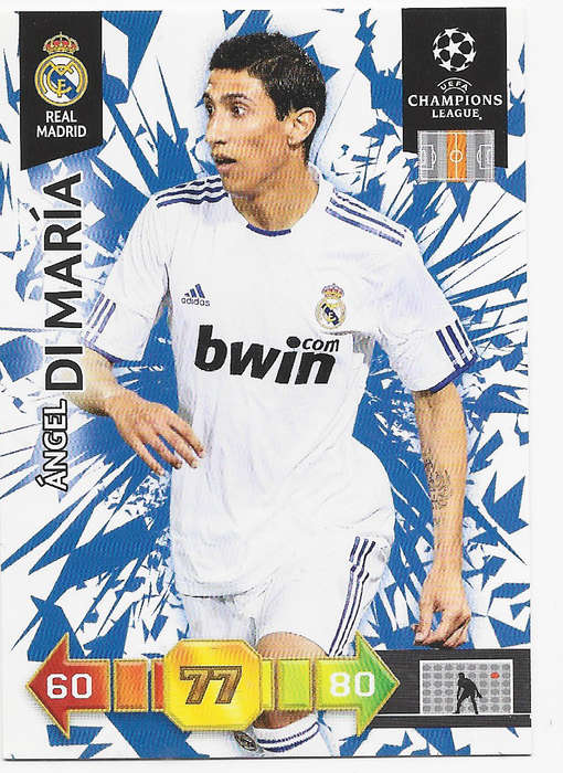 ANGEL DI MARIA (Real Madrid) - PANINI `CHAMPIONS LEAGUE` 2010/11 - `BASE` TRADING CARD