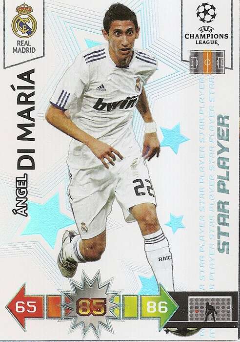 ANGEL DI MARIA - PANINI CHAMPIONS LEAGUE 2010/2011 COLLECTION - STAR PLAYER TRADING CARD