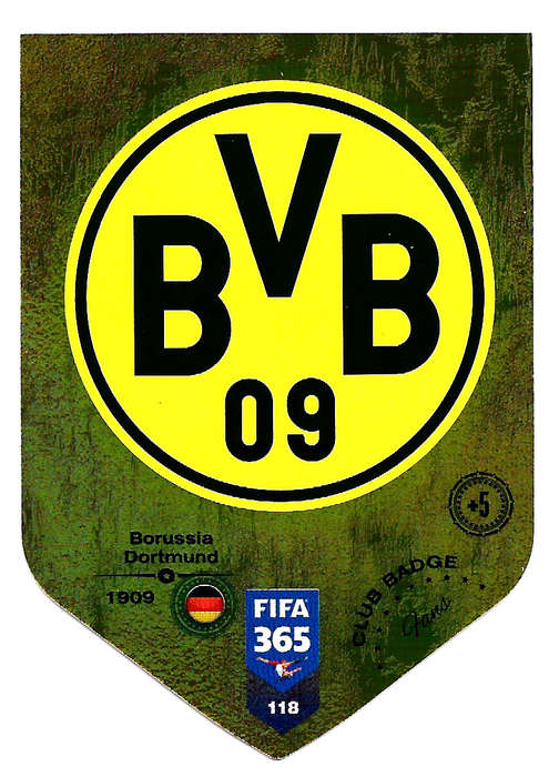BORUSSIA DORTMUND - PANINI FIFA 365 2019 COLLECTION - DIE CUT FOIL `CLUB BADGE` TRADING CARD 118