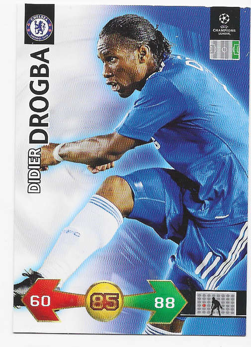 DIDIER DROGBA (Chelsea) - PANINI CHAMPIONS LEAGUE `S/STRIKES` 2009/10 - `BASE` TRADING CARD