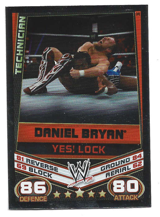 DANIEL BRYAN - TOPPS WWE SLAM ATTAX REBELLION 2013/14 - FOIL `FINNISH MOVE` TRADING CARD