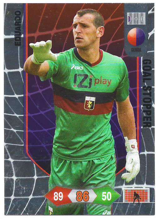 EDUARDO - PANINI CALCIATORI "SERIE A" 2010/2011 - FOIL  "GOAL STOPPER" TRADING CARD