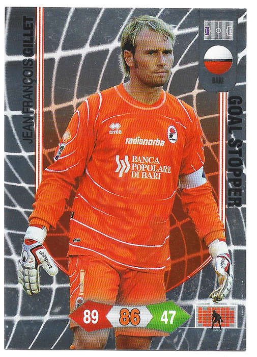 JEAN F. GILLET - PANINI CALCIATORI "SERIE A" 2010/2011 - FOIL  "GOAL STOPPER" TRADING CARD