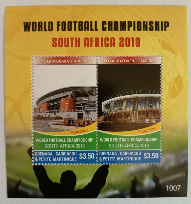 GRENADA - FIFA WORLD CUP SOUTH AFRICA 2010 STAMP SHEETS - SET of 2 STAMP MINIATURE SHEETS - Group F