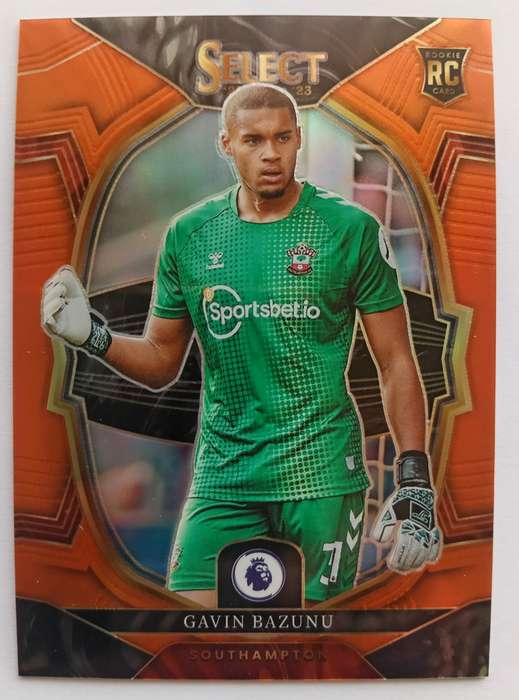 GAVIN BAZUNU (Southampton) - PANINI PRIZM SELECT TERACE EPL 2023 - ORANGE PRIZM ROOKIE CARD 43 of 99