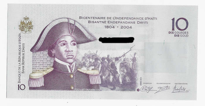 HAITI REPUBLICAN BANK  - 10 GOURDES BANK NOTE 2010/2014 - NOTE in UNC CONDITION A