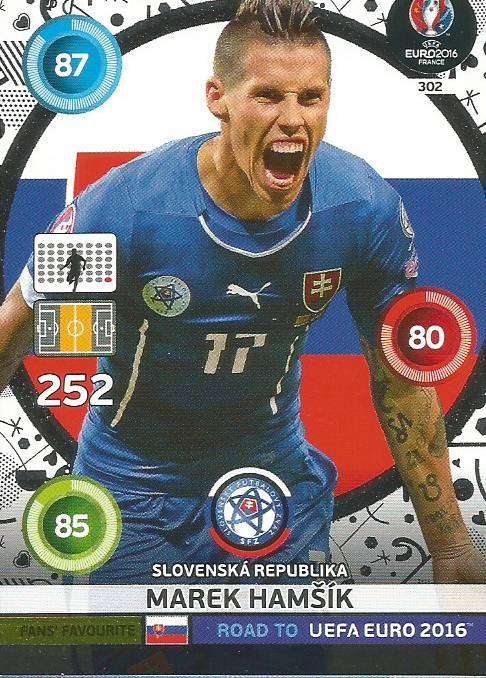MAREK HAMSIK - PANINI  ROAD to EURO 2016 COLLECTION - FOIL "FANS FAVOURITE" CARD 302