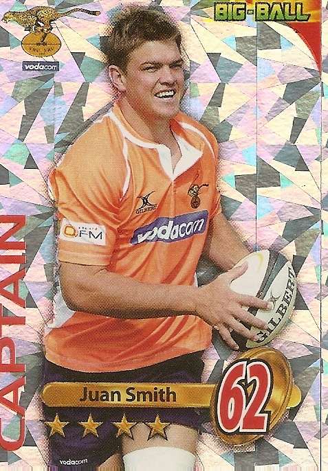 JUAN SMITH  - 2010 BIG BALL RUGBY COLLECTION -  FOIL `CAPTAIN` TRADING CARD CH36