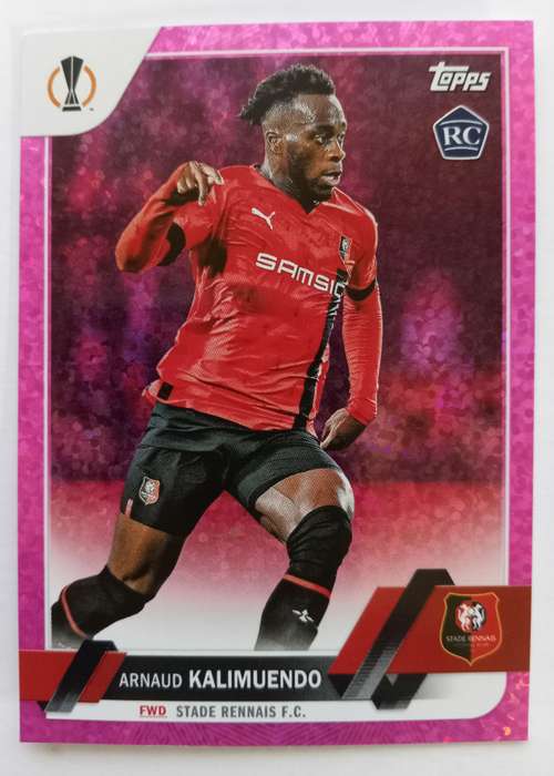 ARNAUD KALIMUENDO (ST Renais) - TOPPS Champ League 2023 - ROOKIE PINK SPARKLE TRADING CARD 195