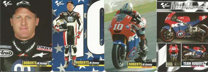 KENNY ROBERTS Jr - MOTO GP 07 `PREZIOSI COLLECTION`  - RARE LOT of 5 FOIL TRADING CARDS