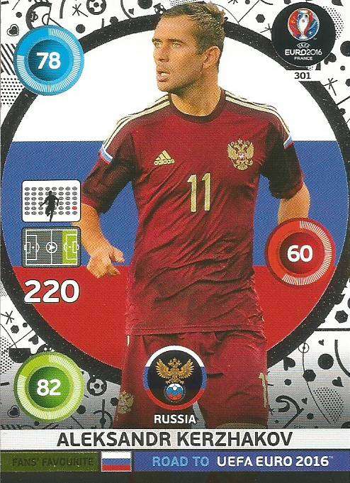 ALEK. KERZHAKOV - PANINI  ROAD to EURO 2016 COLLECTION - FOIL "FANS FAVOURITE" CARD 301