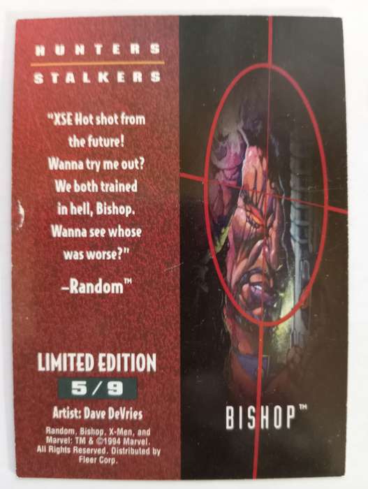 MARVEL FLEER ULTRA 1995 - `HUNTERS & STALKERS` -  BISHOP `RAINBOW` Limited Edition Card 5 of 9 A