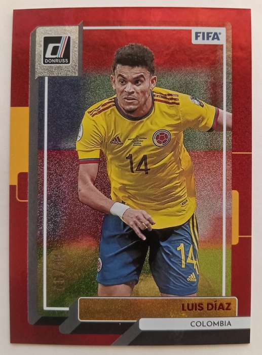 LUIS DIAZ (Liverpool / Colombia) - PANINI DONRUSS SOCCER 2023 - RED CHROME TRADING CARD 86 of 99