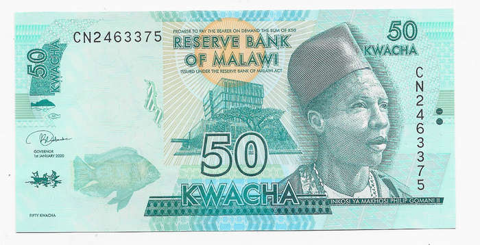 MALAWI RESERVE BANK - 50 KWACHA BANK NOTE 2020 - NOTE in UNC CONDITION