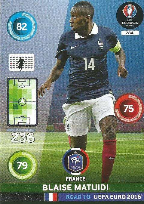 BLAISE MATUIDI - PANINI  ROAD to EURO 2016 COLLECTION - FOIL "DYNAMO" CARD 284