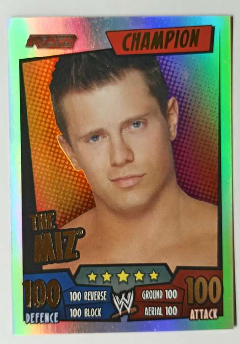 THE MIZ - WWE TOPPS SLAM ATTAX RUMBLE  2011/12 - FOIL `CHAMPION` TRADING CARD