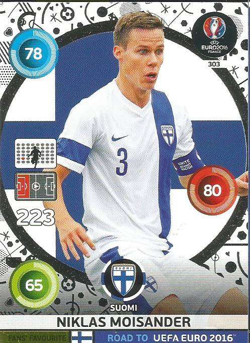 NIKLAS MOISANDER - PANINI  ROAD to EURO 2016 COLLECTION - FOIL "FANS FAVOURITE" CARD 303