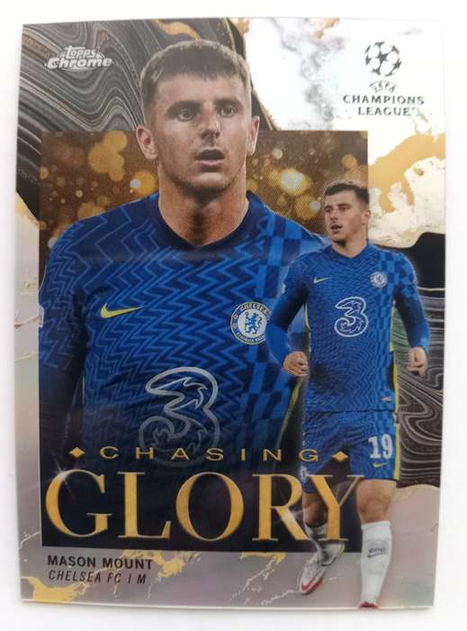 MASON MOUNT (Chelsea) - TOPPS CHROME Champ/League 2022 - CHROME CHASING GLORY  TRADING CARD CG5