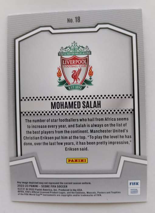 MOHAMED SALAH (Liverpool) - PANINI FIFA SOCCER SCORE 2023 - SCORE TEAM TRADING CARD 18