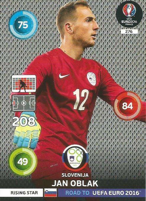 JAN OBLAK - PANINI Road to Euro 2016 Collection - FOIL "Rising Star" CARD 276