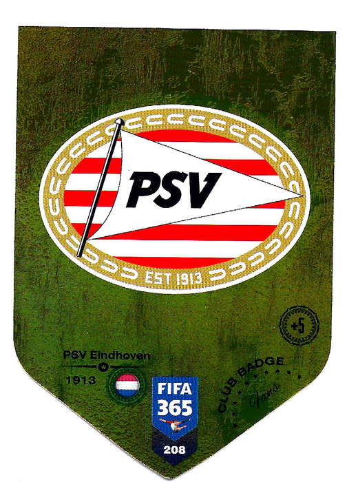 PSV EINDHOVEN - PANINI FIFA 365 2019 COLLECTION - DIE CUT FOIL `CLUB BADGE` TRADING CARD 208