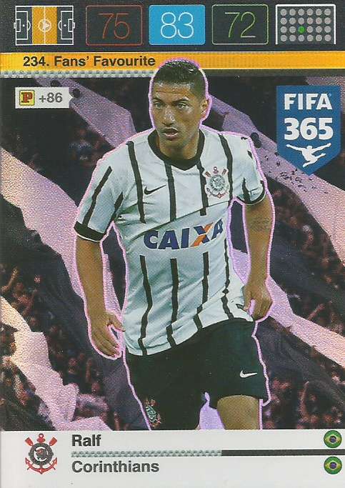 RALF - PANINI "FIFA 365" 2016 COLLECTION - FOIL "FANS FAVOURITE" TRADING CARD 234
