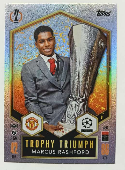 MARCUS RASHFORD - TOPPS UEFA EUROPE LEAGUE 2024/25 Collection - FOIL "TROPHY" TRADING CARD