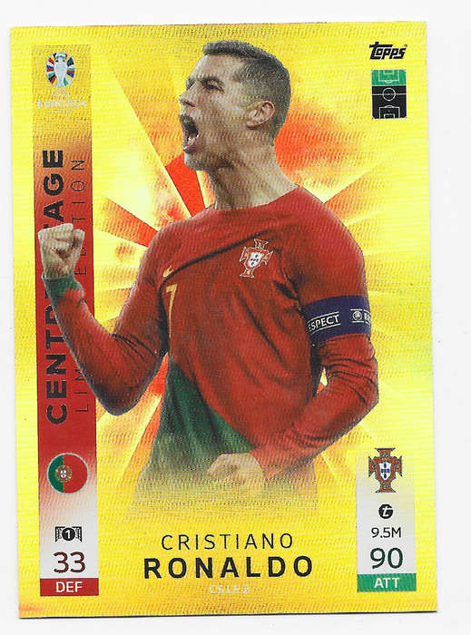 CRISTIANO RONALDO - Topps `UEFA EURO 2024` Collection - GOLD CENTRE STAGE  "LIMITED EDITION" CARD