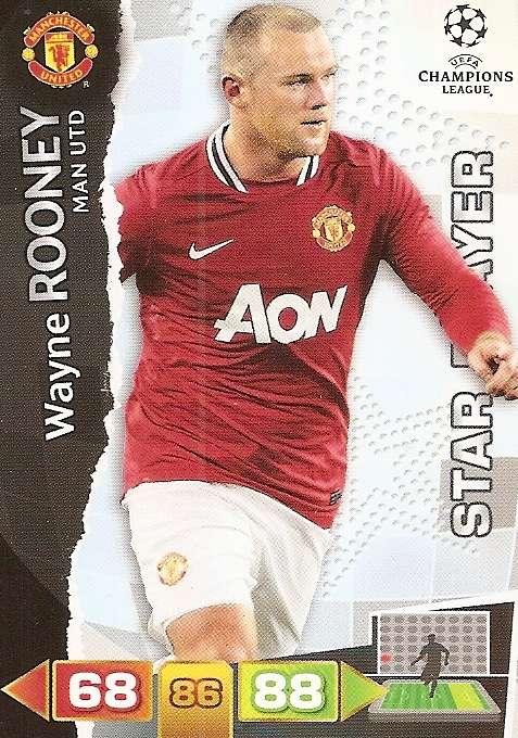 WAYNE ROONEY - PANINI CHAMPIONS LEAGUE 2011/12 - `STAR PLAYER` TRADING CARD