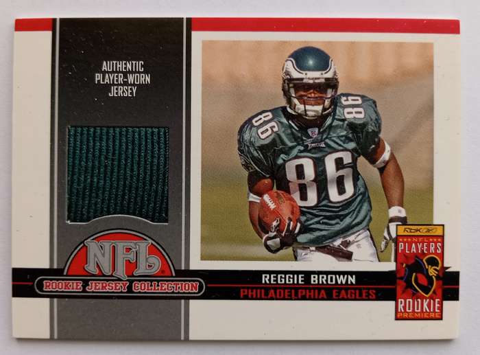 REGGIE BROWN - TOPPS NFL 2005 COLLECTION -  "GAME USED JERSEY" TRADING CARD