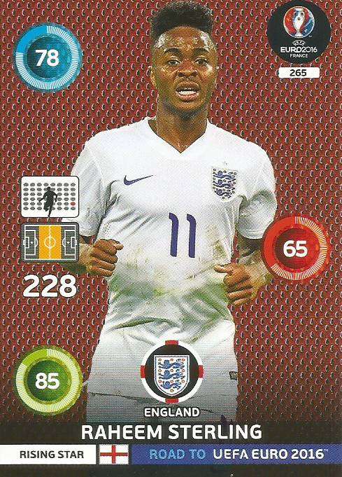 RAHEEM STERLING - PANINI Road to Euro 2016 Collection - FOIL "Rising Star" CARD 265