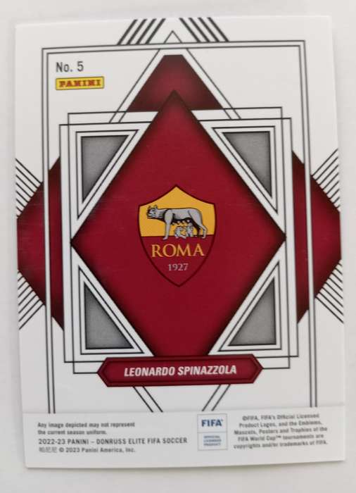 LEONANDO SPINAZZOLA - PANINI DONRUSS ELITE FIFA SOCCER 2023 - CHROME MIRROR TRADING CARD 5