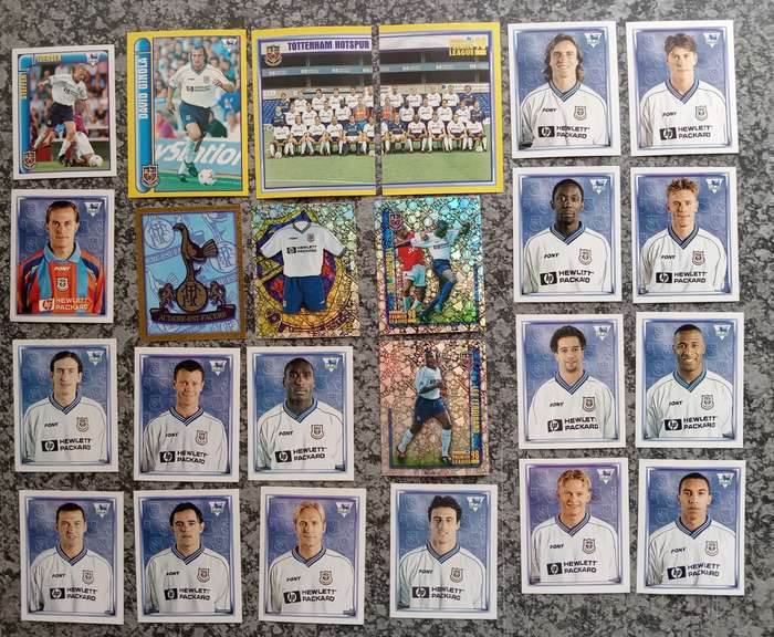 TOTTENHAM HOTSPUR - MERLIN Premier League sticker collection 1998 - COMPLETE TEAM SET OF 24 STICKERS