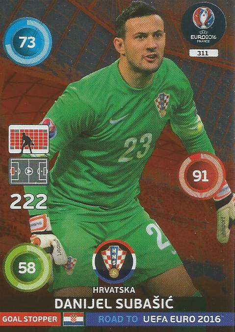 DANIJEL SUBASIC - PANINI  ROAD to EURO 2016 COLLECTION - FOIL "GOAL STOPPER" CARD 311
