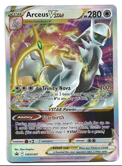 ARCEUS Vstar - SWSH307 PROMO HOLO POKEMON TCG SWORD & SHIELD TRADING CARD