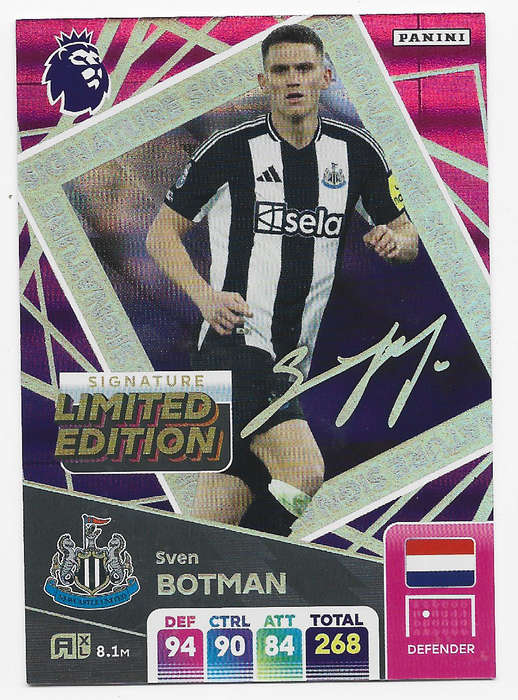 SVEN BOTMAN - PANINI English Premier League 2024/25 - RARE "SIGNATURE LIMITED EDITION" CARD