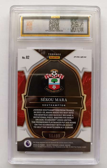 SEKOU MARA (Saints) - PANINI PRIZM EPL 20223 - CERTIFIED PROOF PINK ROOKIE TRADING CARD 56 of 99
