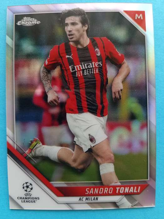SANDRO TONALI (AC Milan)  - TOPPS Chrome C/League 2022 - CHROME REFRACTOR TRADING CARD
