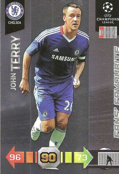 JOHN TERRY - PANINI `CHAMPIONS LEAGUE` 2010/2011 - FOIL `FANS FAVOURITE` TRADING CARD