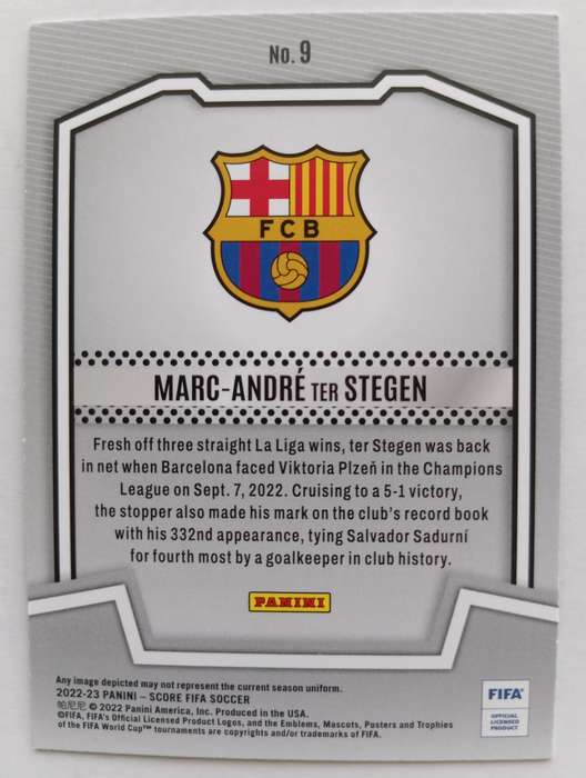 MARC ANDRE TER STEGEN (Barcelona) - PANINI FIFA SOCCER SCORE 2023 - SCORE TEAM TRADING CARD 9