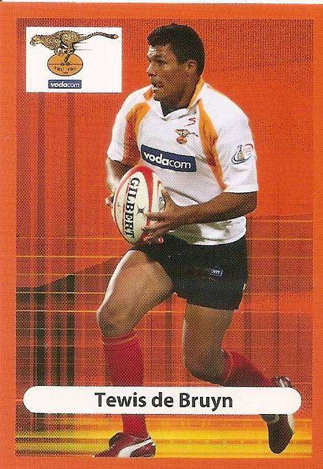 TEWIS DE BRUYN (Cheetah`s) - BIG BALL RUGBY COLLECTION  2009 - BASE TRADING CARD