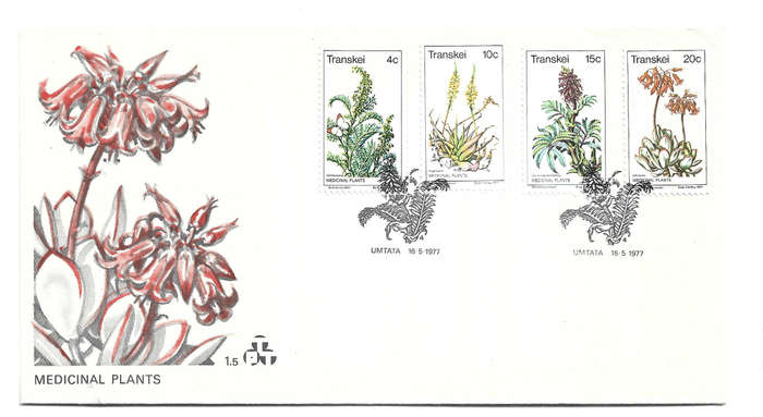 TRANSKEI - MEDICINAL PLANTS 1st Series 1976 - 1st Day Cover SACC 24 - 27, FDC 1.5