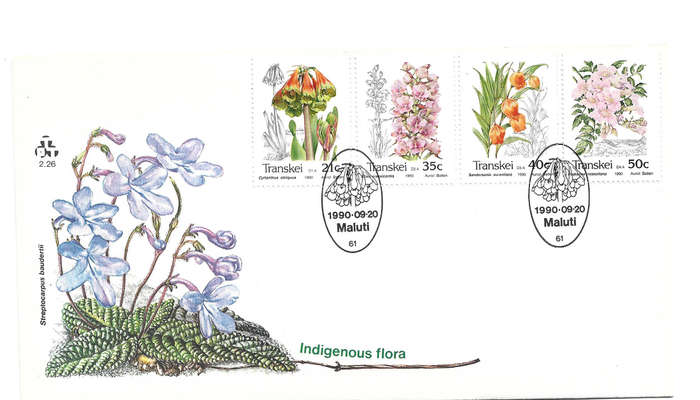 TRANSKEI - INDIGEOUS FLORA 1990 - 1st Day Cover SACC 261 - 264, FDC 2.26
