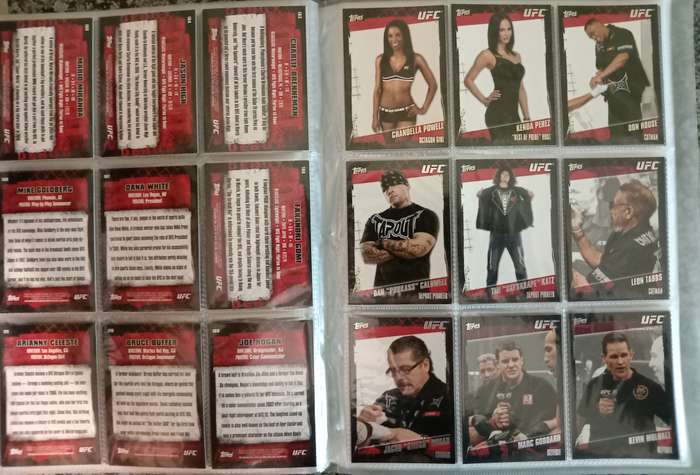 TOPPS UFC 2010 COLLECTION -  COMPLETE 200 TRADING CARD COLLECTION - IN A BINDER