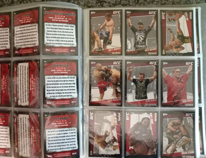 TOPPS UFC 2010 COLLECTION -  COMPLETE 200 TRADING CARD COLLECTION - IN A BINDER
