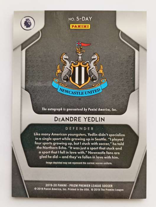 DeANDRE YEDLIN (Newcastle)- PANINI PREMIER LEAGUE PRIZM SIGNATURES 2020 - AUTOGRAPH TRADING CARD