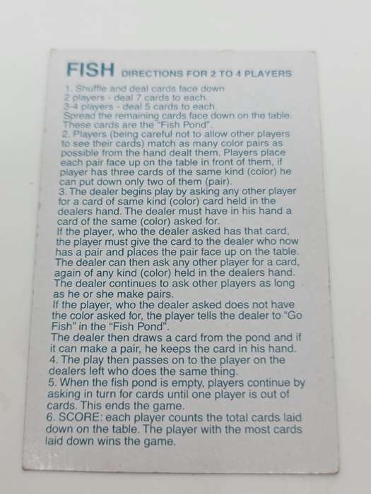 Vintage Fish card game