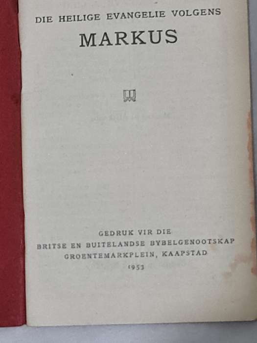 Die Heilige Evangele volgens Markus 1953
